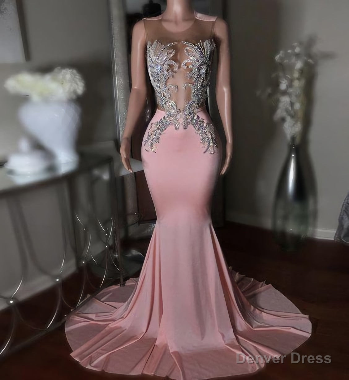 Pink Long Prom Dress, Mermaid Prom Dresses Main image