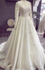 Ball Gowns White Lace Wedding Dress, Elegant Bridal Gowns Prom Dresses