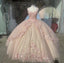 Baby Pink Quinceanera Dress, Elegant Prom Dresses, Long Evening Dress
