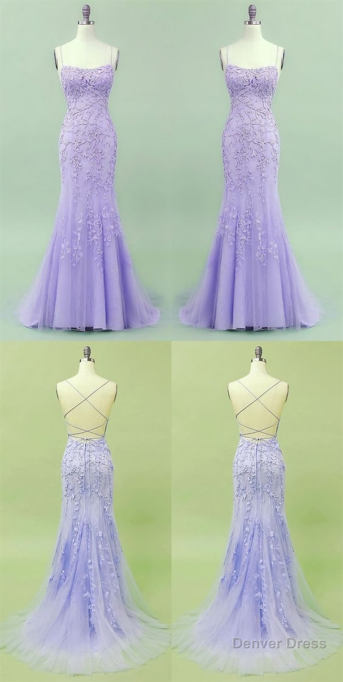 2025 Mermaid Lavender Long Prom Dress, With Lace Up Back Main image