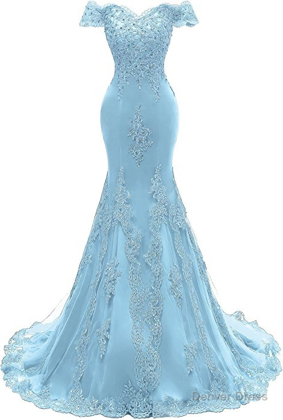 Womens V Neckline Mermaid Lace Long Prom Gown
