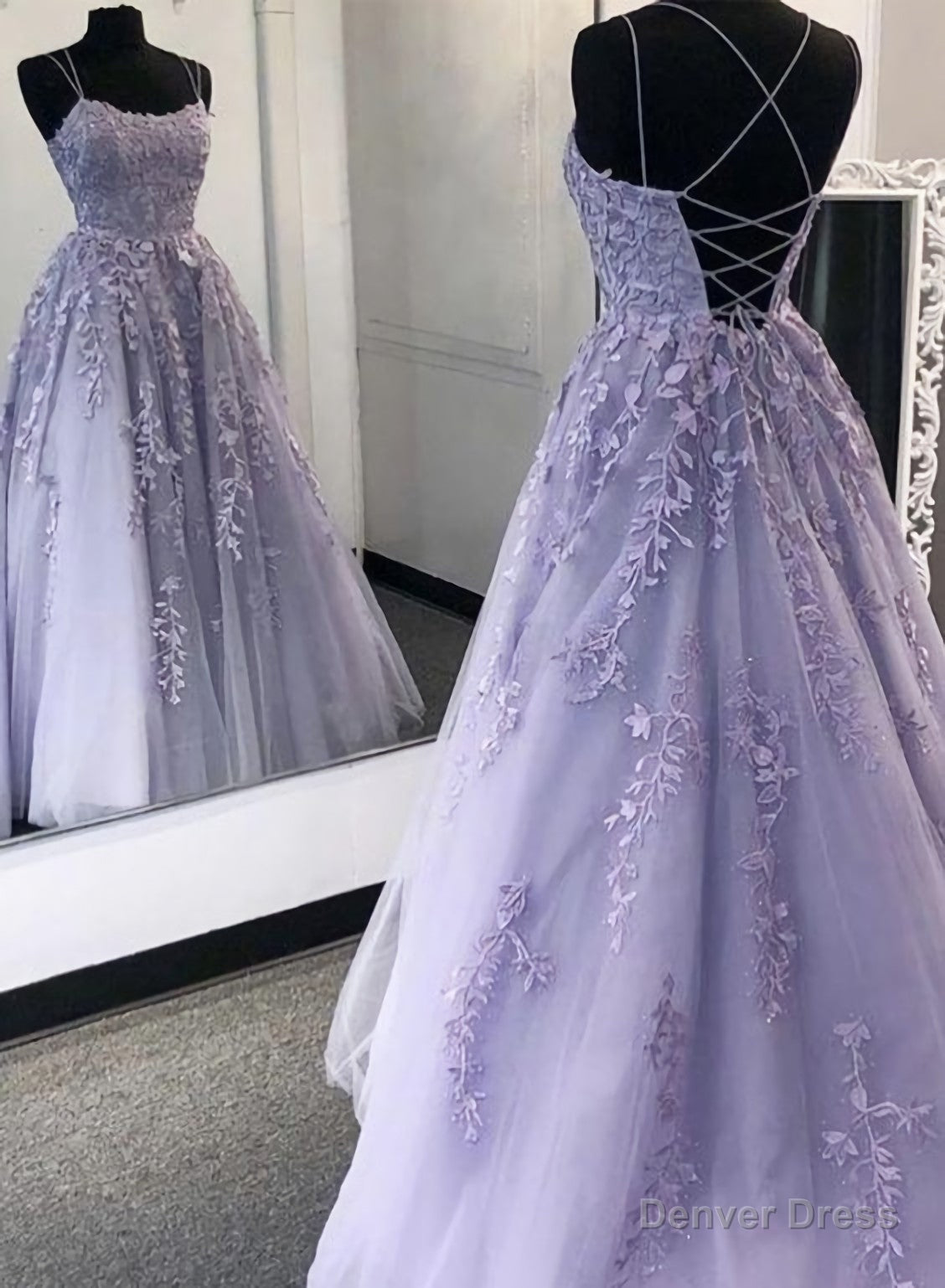 Purple Prom Dress, Lace Evening Dress, Formal Dress Main image