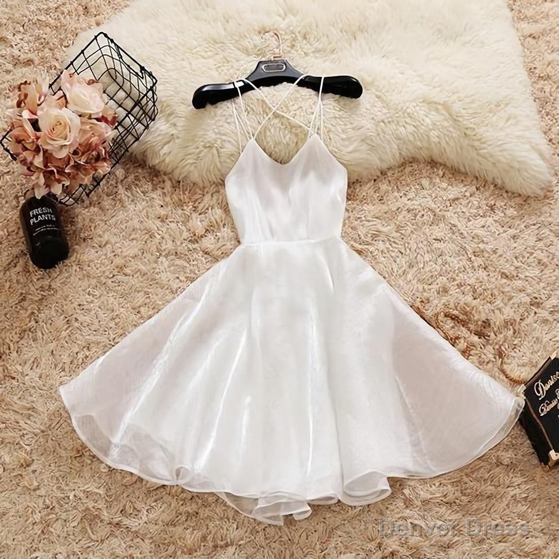Short Spaghetti Straps Simple Homecoming Dresses Secondary image