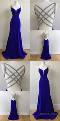 Royal Blue Prom Dress, For Teens Prom Dresses, Graduation School Party Gown