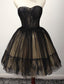 Cute Tulle Short Black Ball Gowns Sweetheart Dresses, Homecoming Gowns