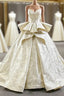 Champagne Ball Gown Embroidery Sweetheart Ruffles Prom Dresses