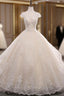 Champagne Ball Gown Tulle Beading Backless Wedding Dresses