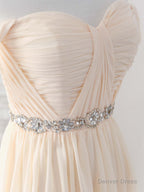 Champagne Chiffon Off Shoulder Long Prom Dress Bridesmaid Dresses