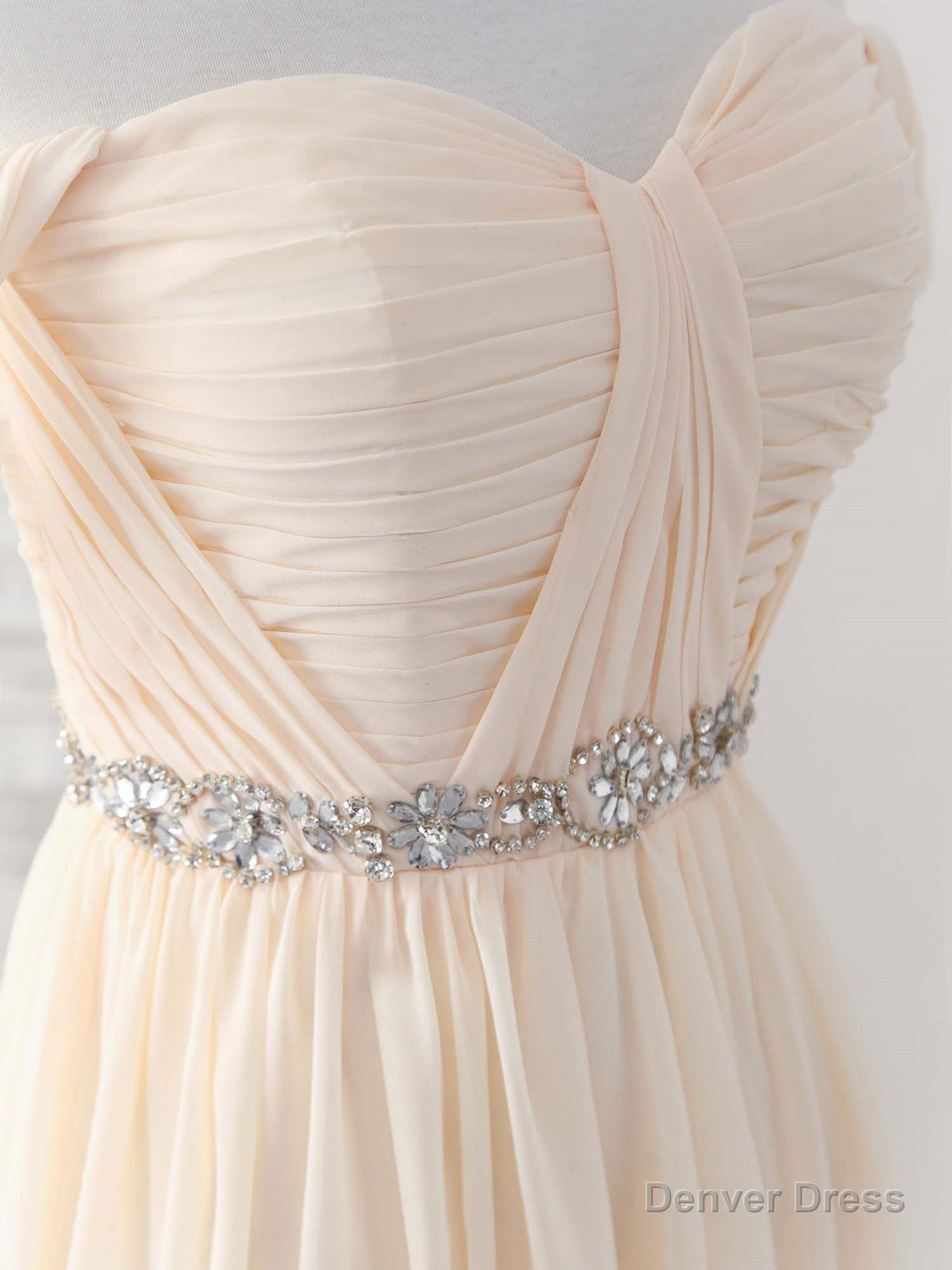 Champagne Chiffon Off Shoulder Long Prom Dress Bridesmaid Dresses