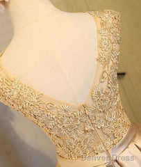 Champagne Lace Short Prom Dress, Cute Homecoming Dress