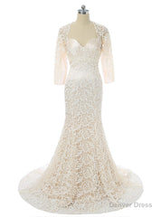Champagne Mermaid Long Sleeves Mother Of The Bride Dresses