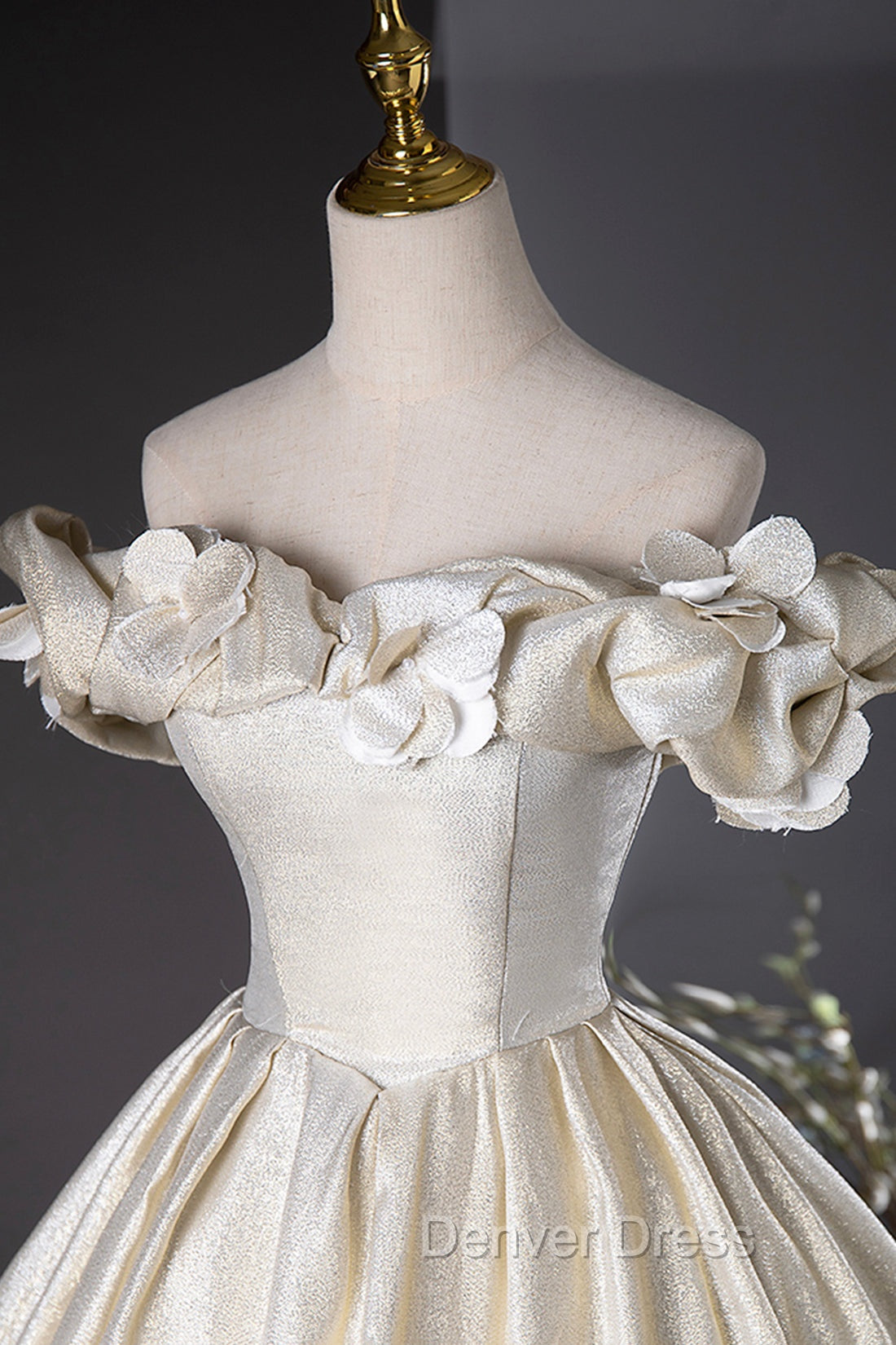 Champagne Satin Long Prom Dresses, Beautiful A-Line Evening Party Dresses Secondary image