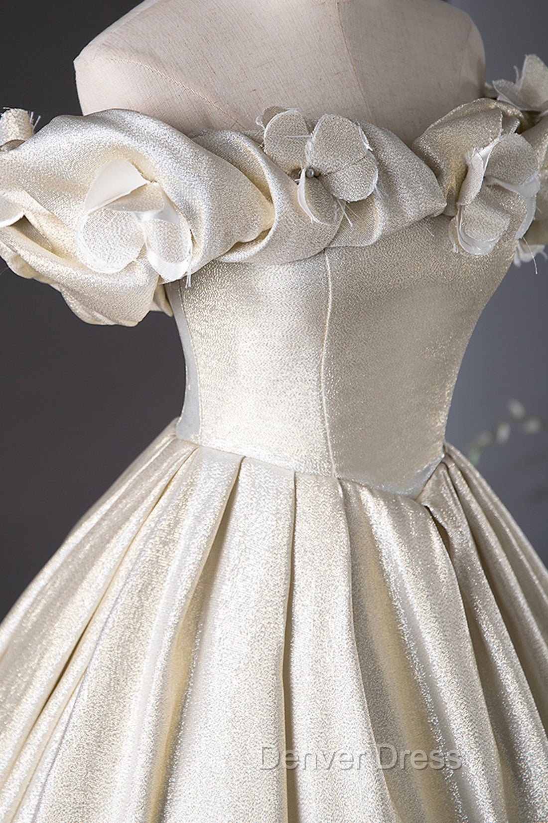 Champagne Satin Long Prom Dresses, Beautiful A-Line Evening Party Dresses