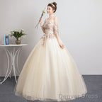 Champagne Sweet 16 Gowns Long Prom Dress, Straps Prom Dresses