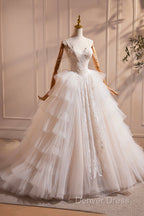 Champagne Sweetheart Layers Princess Dresses, Beautiful Spaghetti Straps Tulle Prom Gowns