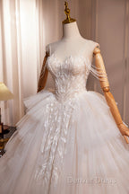 Champagne Sweetheart Layers Princess Dresses, Beautiful Spaghetti Straps Tulle Prom Gowns