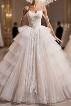 Champagne Sweetheart Layers Princess Dresses, Beautiful Spaghetti Straps Tulle Prom Gowns