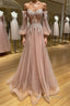 Champagne sweetheart neck tulle lace long prom Dress, lace Prom Dresses