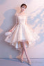 Champagne Tulle High Low Prom Dress, A Line Prom Homecoming Dresses