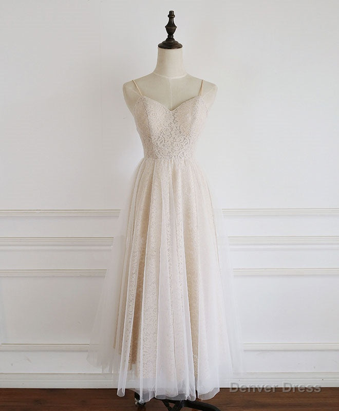 Champagne Tulle Lace Short Prom Dress Lace Homecoming Dresses Secondary image