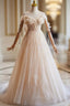 Champagne Tulle Sequins Off the Shoulder Butterfly Prom Dresses