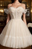 Champagne Tulle Short A Line Dress Prom Dress Homecoming Dresses