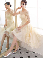 Champagne Tulle Short Prom Dress, Champagne Homecoming Dresses