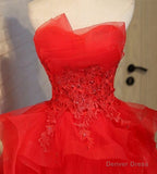 Charming A Line lace strapless short homecoming Dresses