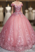 Charming Ball Gowns Off The Shoulder Tulle Sweet 16 Dress, Quinceanera Dresses