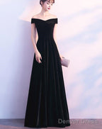 Charming Black Long Bridesmaid Dress, Elegant Prom Gowns, Prom Dresses