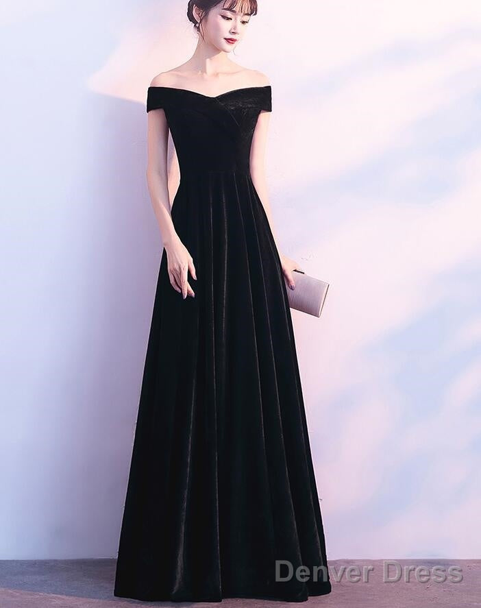 Charming Black Long Bridesmaid Dress, Elegant Prom Gowns, Prom Dresses