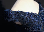 Charming Blue Off the Shoulder Long Sweet 16 Dresses, Handmade Prom Gowns