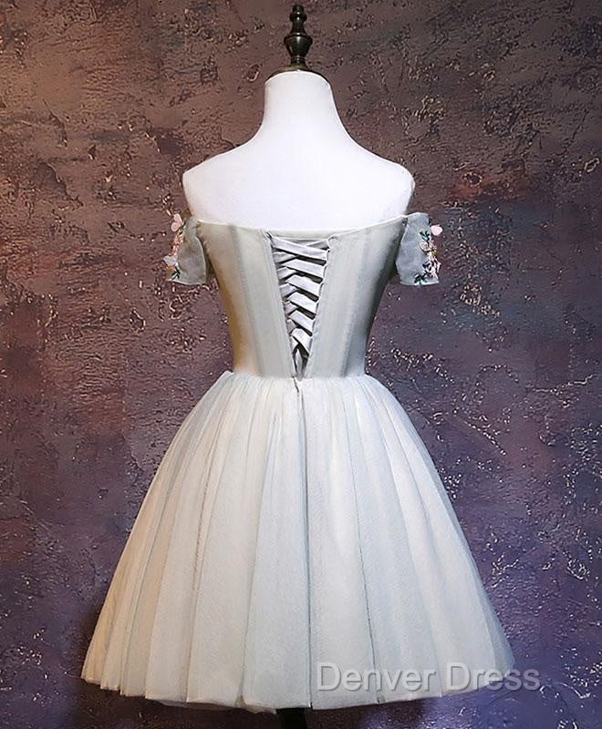 Charming Floral Short Tulle Prom Dresses, Knee Length Party Dresses, Formal Dresses Secondary image