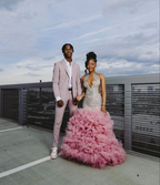 Beautiful Pink Beaded Mermaid Prom Dress Long Prom Dresses