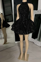 Charming High neck Sleeveless MIni Prom Dresses With Beading