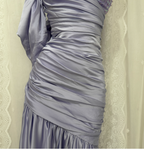 Charming Light Purple Mermaid Sweetheart Neck Pearl Sequin Satin Long Prom Dresses Evening Dresses