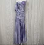 Charming Light Purple Mermaid Sweetheart Neck Pearl Sequin Satin Long Prom Dresses Evening Dresses