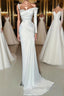 Charming Long Satin One Shoulder Mermaid Prom Dresses With Beading