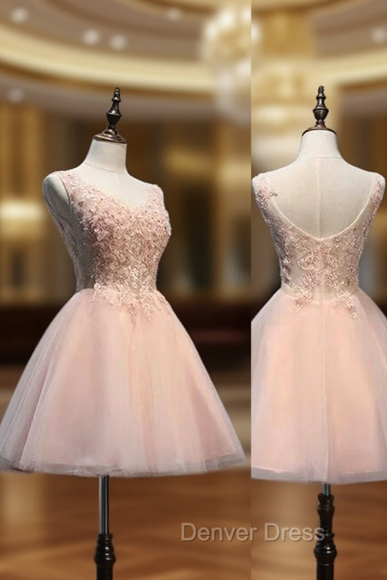Charming Pearl Pink Tulle Formal Dresses , Lovely Homecoming Dresses Main image