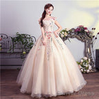 Charming Pink Off Shoulder Ball Gowns Prom Dress, Lace Applique Prom Dresses