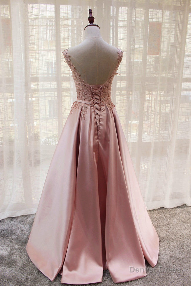 Charming Pink Satin Long Formal Gown, Prom Dress , Lovely Satin Party Dress Main image