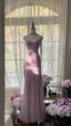 Charming Purple Chiffon Beaded Mermaid Long Prom Dresses