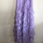 Lilac Long Prom Dress Layed Lace Prom Dresses