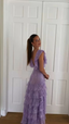 Lilac Long Prom Dress Layed Lace Prom Dresses