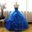 Charming Royal Blue Tulle Prom Gown , Sweet Party Dresses