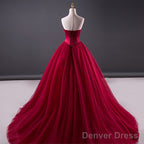 Charming Satin And Tulle V Neckline Sweet 16 Gowns, Tulle Prom Gowns