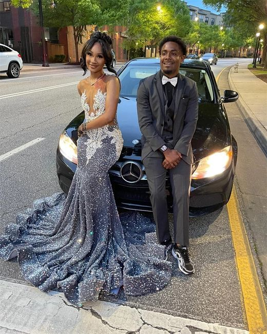 Charming Sequins Mermaid Prom Dress Long Prom Dresses
