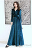 Charming Velvet V-Neckline Simple Long Bridesmaid Dress, Long Sleeves A-Line Prom Dresses