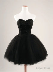 Cheap homecoming dresses Black Ball Gown Sweetheart Short Prom dresses