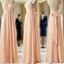 Cheap Junior Pleating Chiffon Spaghetti Strap Sweetheart Backless Floor Length Maxi Bridesmaid Dresses